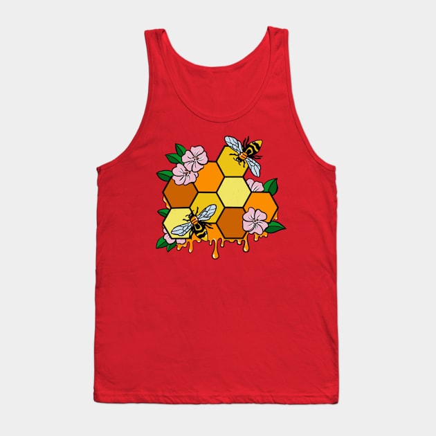 Honeycomb and Bees Tank Top by noellelucia713